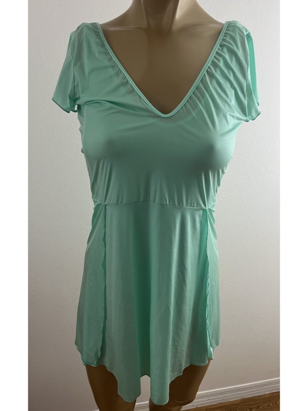 Wicked Weasel Sea Green Bree Thong One-Piece Swimsuit & Mini Dress Coverup S